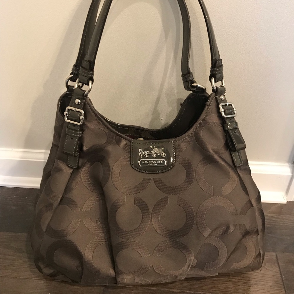 Gray coach bag